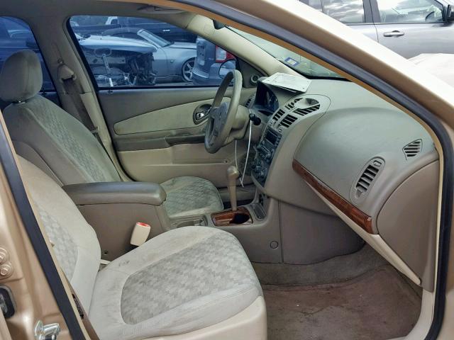 1G1ZT548X5F162212 - 2005 CHEVROLET MALIBU LS GOLD photo 5