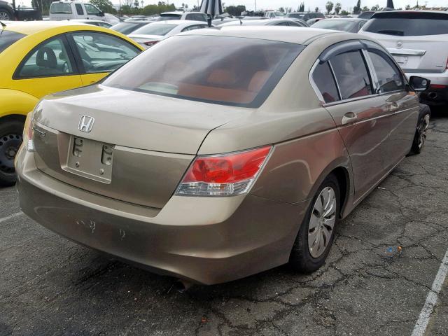 1HGCP26379A118951 - 2009 HONDA ACCORD LX GOLD photo 4