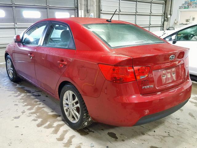 KNAFU4A21C5496436 - 2012 KIA FORTE EX RED photo 3