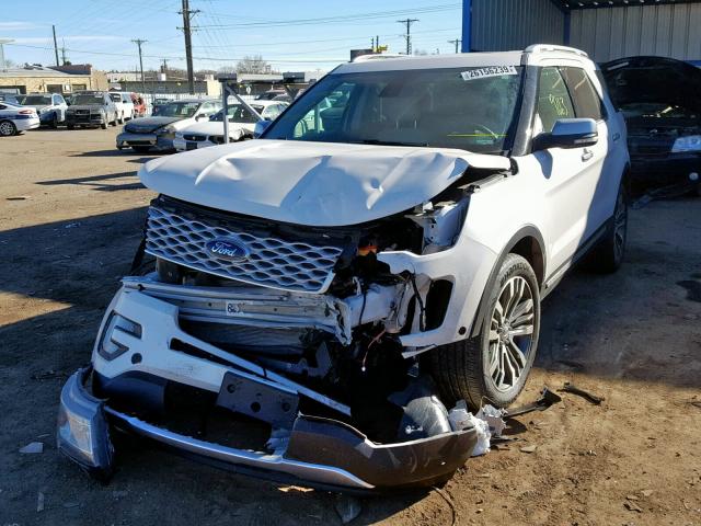 1FM5K8HT4HGD88247 - 2017 FORD EXPLORER P WHITE photo 2