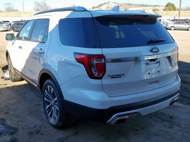 1FM5K8HT4HGD88247 - 2017 FORD EXPLORER P WHITE photo 3