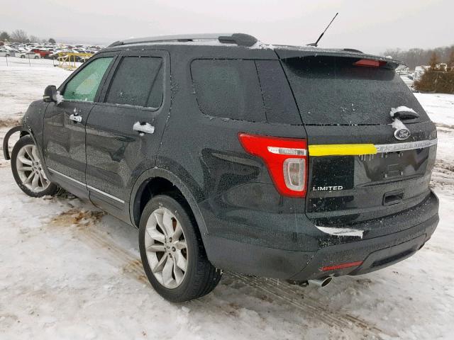 1FM5K8F89DGA65093 - 2013 FORD EXPLORER L BLACK photo 3