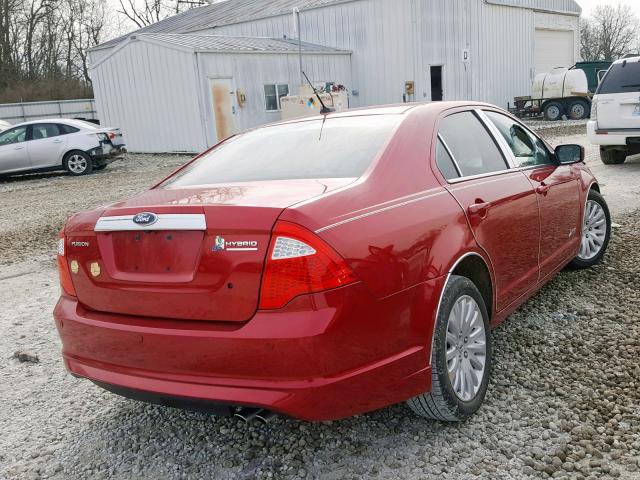 3FADP0L35BR260521 - 2011 FORD FUSION HYB RED photo 4