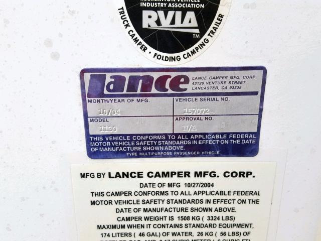 157072 - 2004 LANCIA CAMPER WHITE photo 10