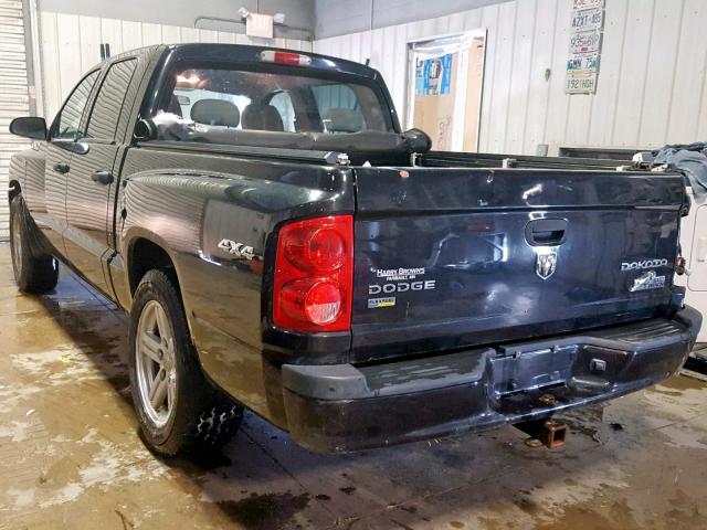 1D7CW3GPXAS264872 - 2010 DODGE DAKOTA SXT BLACK photo 3