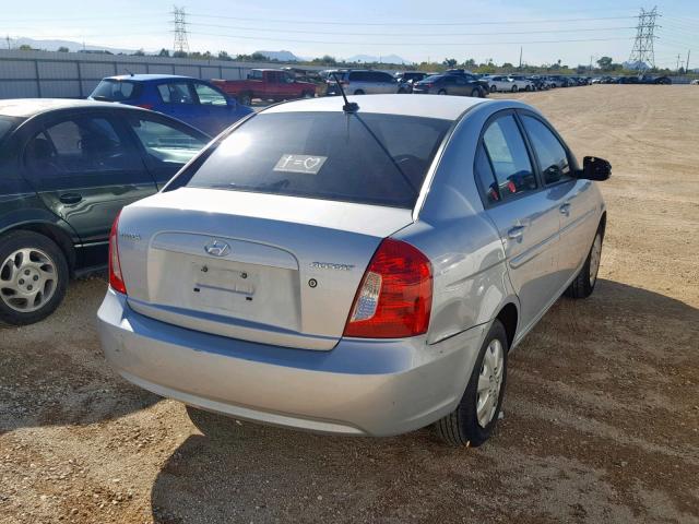 KMHCN4AC2AU483818 - 2010 HYUNDAI ACCENT GLS SILVER photo 4