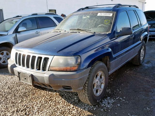 1J4GW48S31C621558 - 2001 JEEP GRAND CHER BLUE photo 2