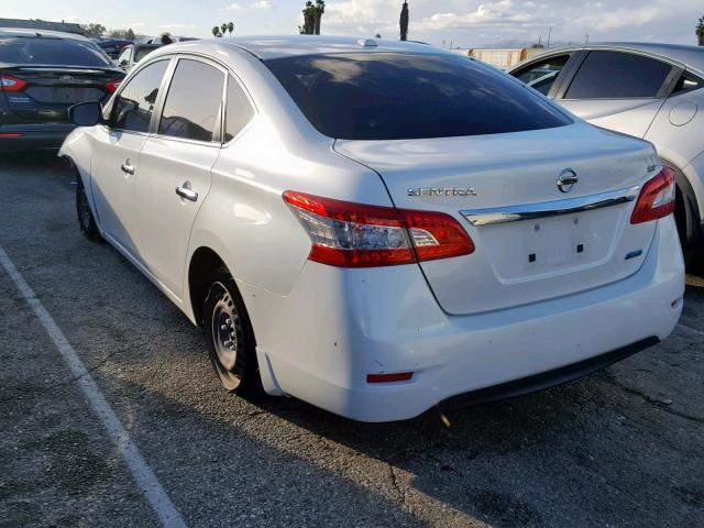 3N1AB7AP8DL752169 - 2013 NISSAN SENTRA S WHITE photo 3