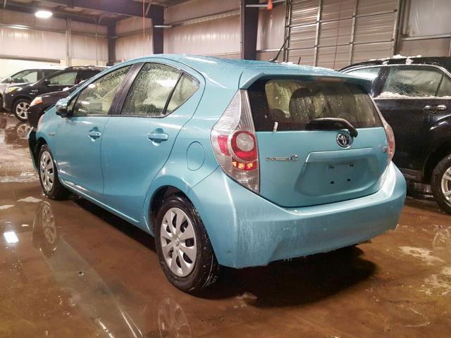 JTDKDTB33E1061978 - 2014 TOYOTA PRIUS C BLUE photo 3