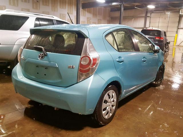 JTDKDTB33E1061978 - 2014 TOYOTA PRIUS C BLUE photo 4