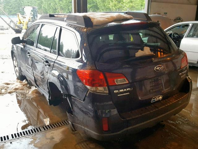 4S4BRDLC9C2218342 - 2012 SUBARU OUTBACK 3. BLUE photo 3