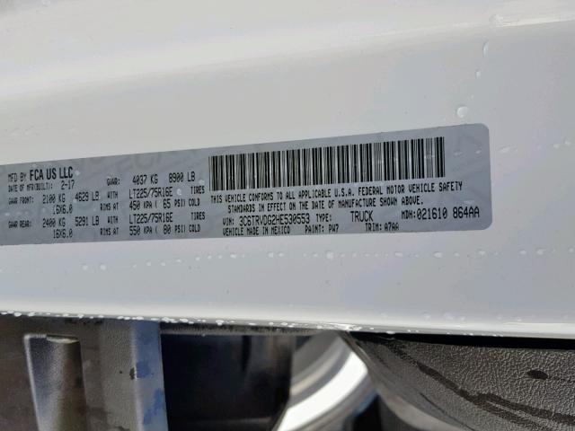 3C6TRVDG2HE530553 - 2017 RAM PROMASTER 白色 照片 10