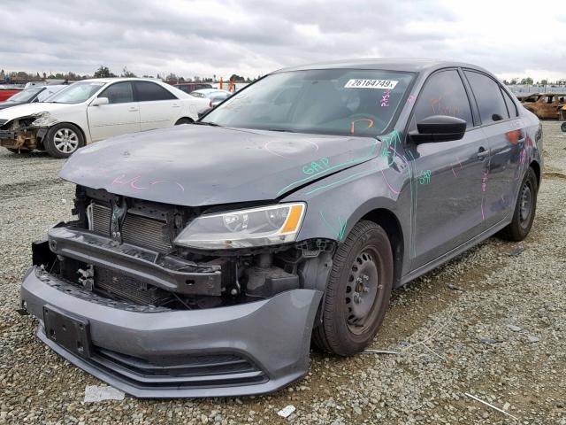 3VW1K7AJ0FM304818 - 2015 VOLKSWAGEN JETTA BASE CHARCOAL photo 2