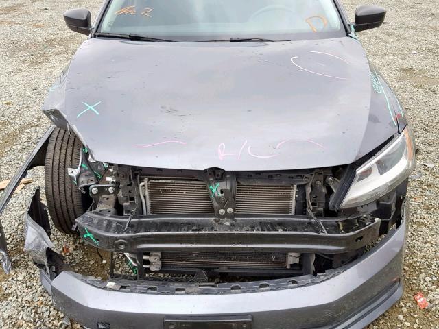 3VW1K7AJ0FM304818 - 2015 VOLKSWAGEN JETTA BASE CHARCOAL photo 7