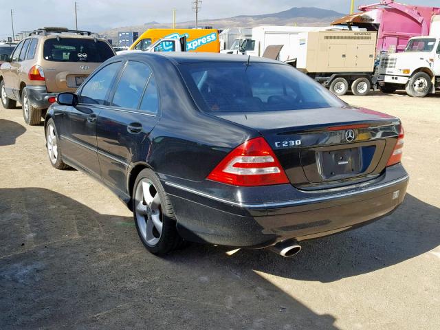 WDBRF52H86F734816 - 2006 MERCEDES-BENZ C230 BLACK photo 3