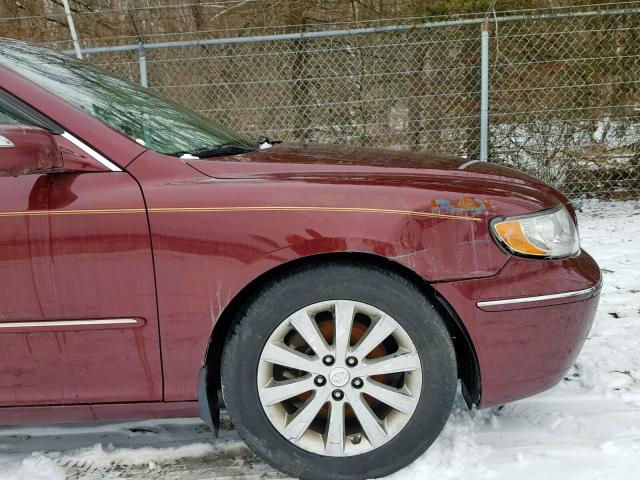 KMHFC46F49A373114 - 2009 HYUNDAI AZERA SE BURGUNDY photo 9