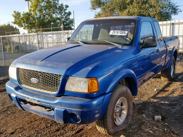 1FTYR14U71PA01361 - 2001 FORD RANGER SUP BLUE photo 2