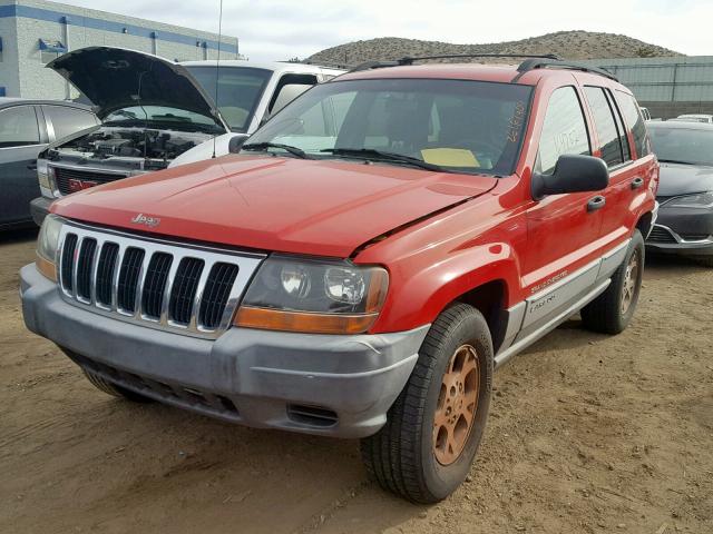 1J4GW48S1YC257358 - 2000 JEEP GRAND CHER RED photo 2