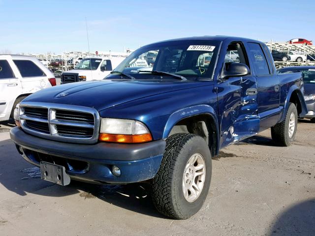 1D7HG38N84S687065 - 2004 DODGE DAKOTA QUA BLUE photo 2