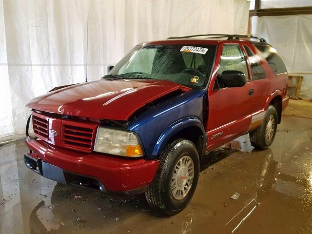 1GKCT18W11K211284 - 2001 GMC JIMMY RED photo 2