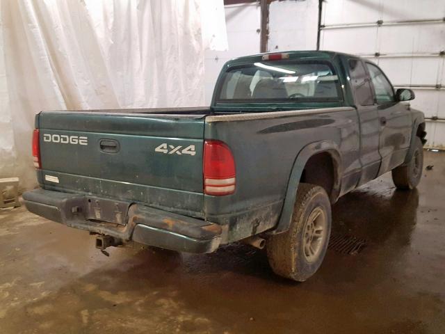 1B7GG22Y7XS248155 - 1999 DODGE DAKOTA GREEN photo 4