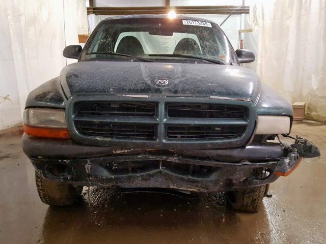 1B7GG22Y7XS248155 - 1999 DODGE DAKOTA GREEN photo 9