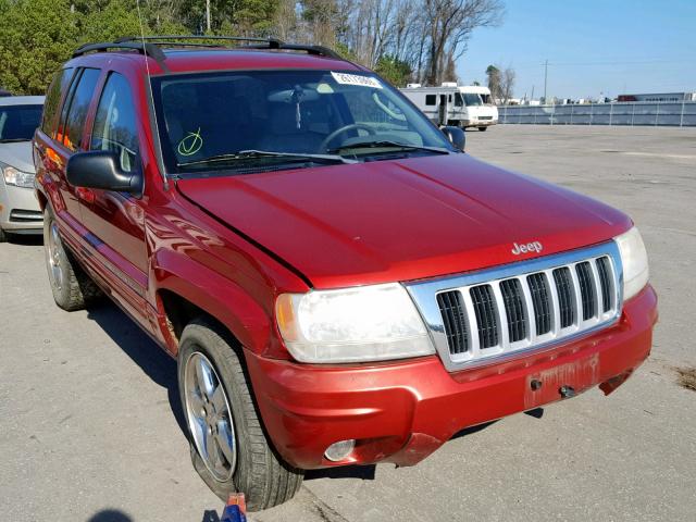 1J4GW58N74C378244 - 2004 JEEP GRAND CHER RED photo 1