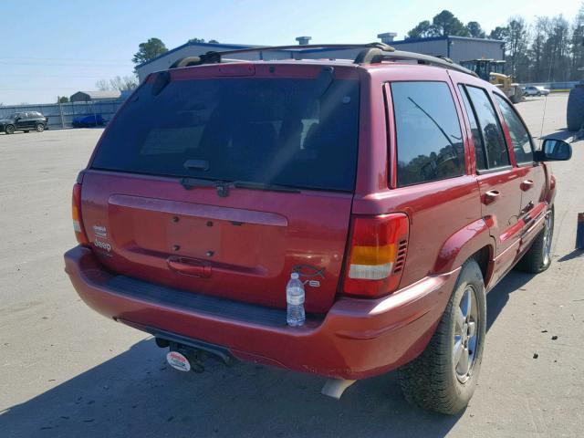 1J4GW58N74C378244 - 2004 JEEP GRAND CHER RED photo 4