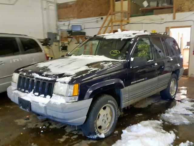 1J4GZ58SXWC141490 - 1998 JEEP GRAND CHER BLUE photo 2