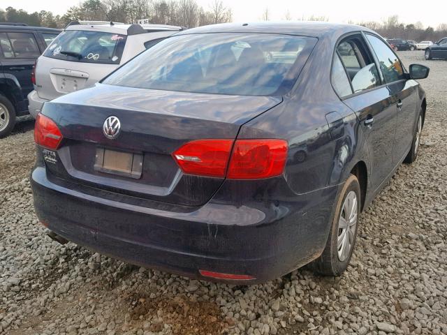 3VW1K7AJXDM412215 - 2013 VOLKSWAGEN JETTA BASE BLACK photo 4