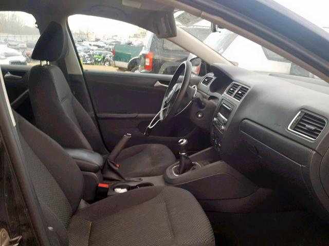 3VW1K7AJXDM412215 - 2013 VOLKSWAGEN JETTA BASE BLACK photo 5
