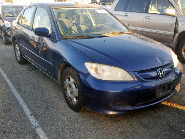 JHMES96615S013222 - 2005 HONDA CIVIC HYBR BLUE photo 1