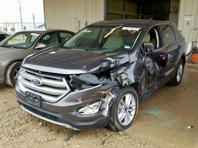 2FMTK3J81FBB58993 - 2015 FORD EDGE SEL GRAY photo 2