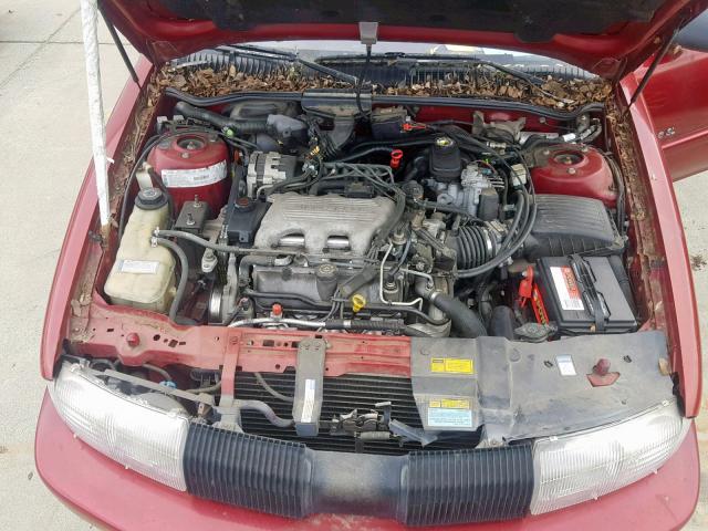 1G3NL52M0TM321558 - 1996 OLDSMOBILE ACHIEVA SL RED photo 7