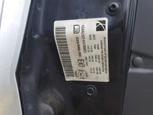 1G8AL52F44Z209022 - 2004 SATURN ION LEVEL SILVER photo 10