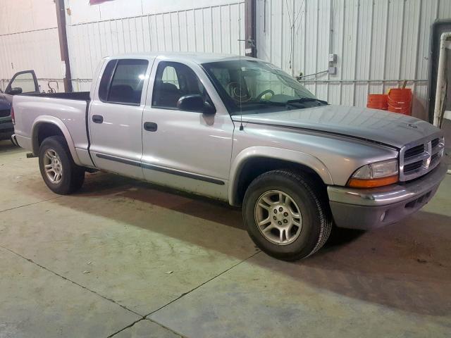 1D7HL48N44S535477 - 2004 DODGE DAKOTA QUA SILVER photo 1