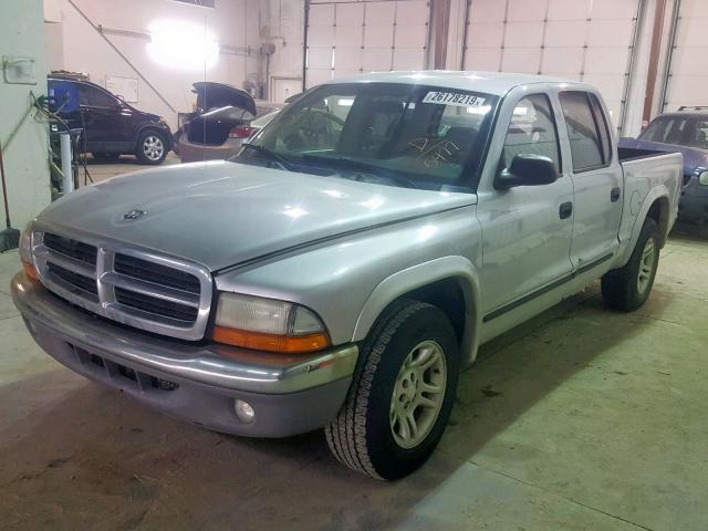 1D7HL48N44S535477 - 2004 DODGE DAKOTA QUA SILVER photo 2