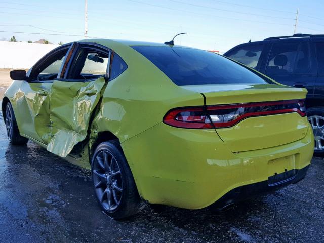 1C3CDFBH6DD230779 - 2013 DODGE DART SXT YELLOW photo 3