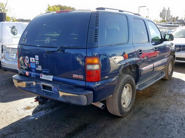 1GKEC13T23R207261 - 2003 GMC YUKON BLUE photo 4