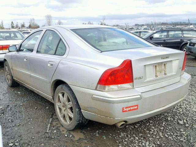 YV1RS592862542960 - 2006 VOLVO S60 2.5T SILVER photo 3