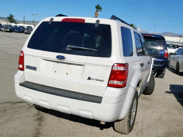 1FMCU49309KA12622 - 2009 FORD ESCAPE HYB WHITE photo 4