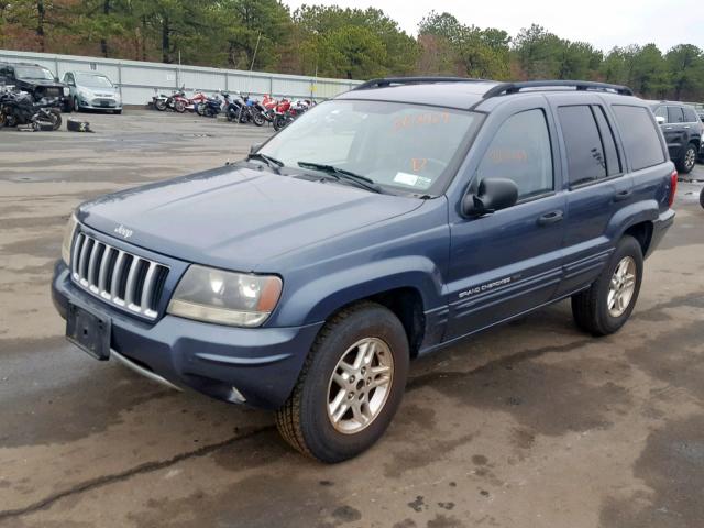 1J4GW48S84C229115 - 2004 JEEP GRAND CHER BLUE photo 2