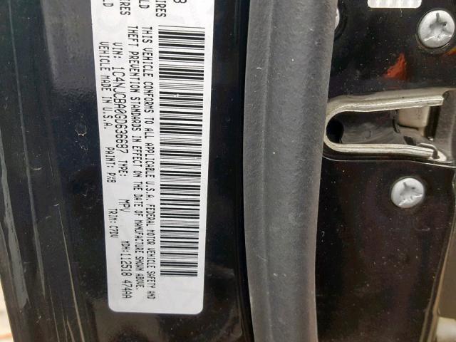 1C4NJCBA0GD636687 - 2016 JEEP COMPASS SP შავი ფოტო 10