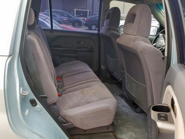 2HKYF18103H504138 - 2003 HONDA PILOT LX GRAY photo 6