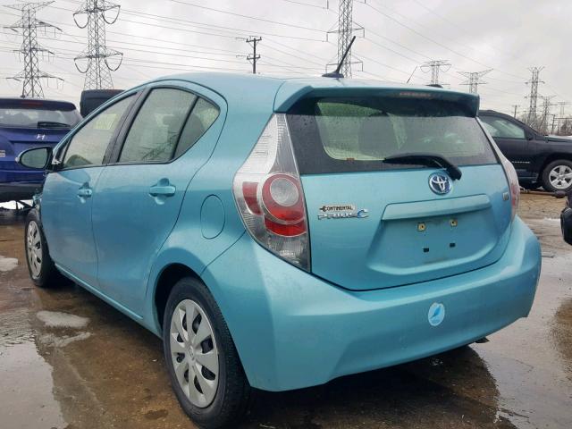 JTDKDTB34D1056173 - 2013 TOYOTA PRIUS C BLUE photo 3