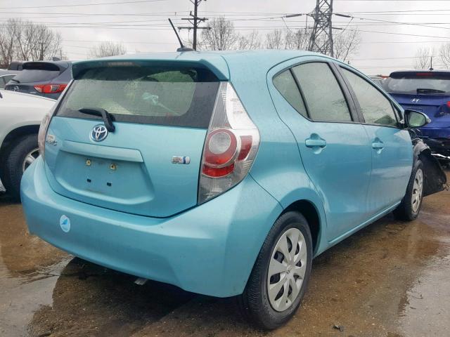 JTDKDTB34D1056173 - 2013 TOYOTA PRIUS C BLUE photo 4