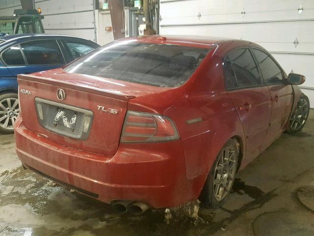 19UUA76547A014919 - 2007 ACURA TL TYPE S RED photo 4