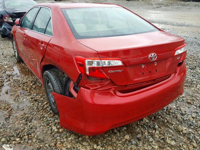 4T1BF1FK2CU521462 - 2012 TOYOTA CAMRY LE A RED photo 3