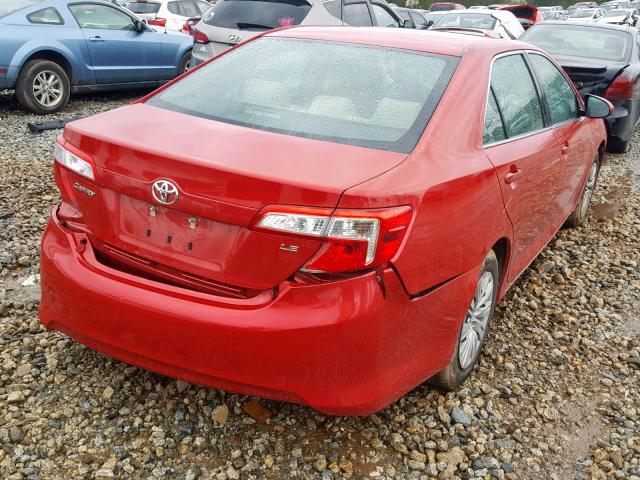 4T1BF1FK2CU521462 - 2012 TOYOTA CAMRY LE A RED photo 4