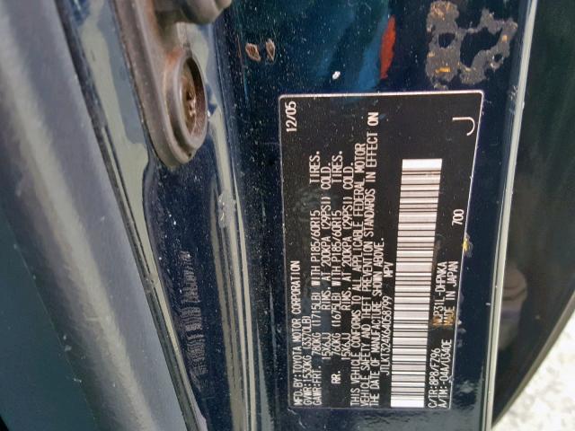 JTLKT324X64058799 - 2006 TOYOTA SCION XB Қара фото 10